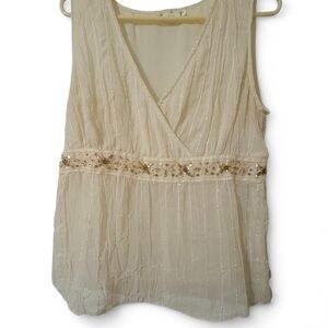 Elegant Cream Sleeveless Top